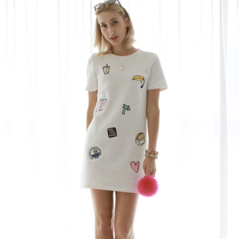 NWT Zara Patch Vacation Shirt Dress